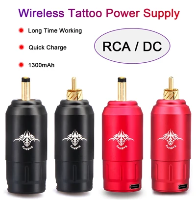 Tatuiruotės baterija, ilgai veikianti 1300 MAh nešiojama RCA/DC sąsaja